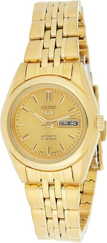 Seiko Women's SYMA38K 5 Automatic Gold Dial Gold-Tone Stainless Steel Watch in Saudi Arabia
