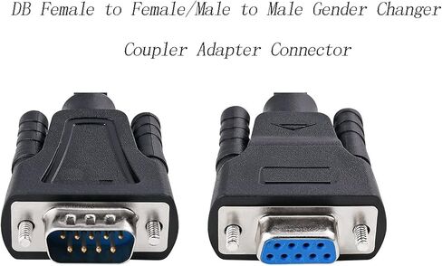 كابل توصيل مغير الجنس التسلسلي الصغير 9 دبوس DB9 أنثى إلى أنثى / ذكر إلى ذكر محول وصلة مبدل الجنس حزمة من 10 (فضي) in Kuwait