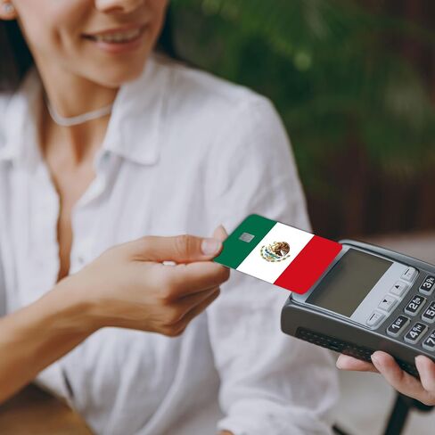2 قطعة العلم المكسيكي رقاقة صغيرة ملصقات بطاقة الائتمان ضئيلة مقاوم للماء المضادة للتجاعيد للإزالة شارات الفينيل بطاقة الخصم غطاء الجلد in Saudi Arabia