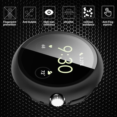 3-Pack for Google Pixel Watch 2 (New 2023)/ Pixel Watch Case with Tempered Glass Screen Protector + All Around PC Protective，Cover for Google Pixel Watch 2/ Pixel Watch 1 - Clear+Clear+Clear in Saudi Arabia