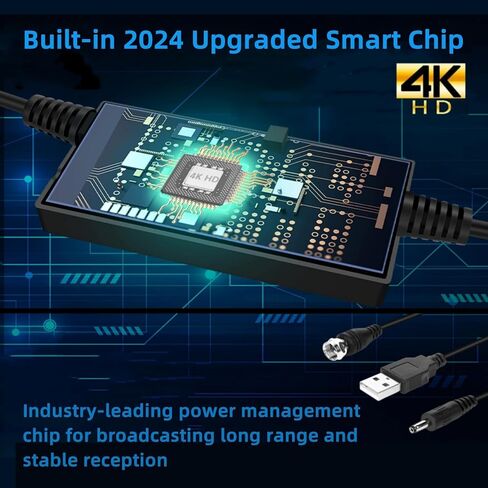 هوائي تلفزيون رقمي عالي الدقة 2024 للاستخدام الداخلي والخارجي الصغير، هوائي استقبال طويل المدى يزيد عن 450 ميلًا 360 درجة مع مضخم إشارة يدعم 4K 1080P للقنوات المحلية المجانية in Kuwait