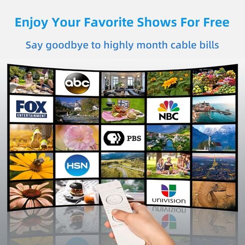 هوائي تلفزيون رقمي عالي الدقة 2024 للاستخدام الداخلي والخارجي الصغير، هوائي استقبال طويل المدى يزيد عن 450 ميلًا 360 درجة مع مضخم إشارة يدعم 4K 1080P للقنوات المحلية المجانية in Kuwait