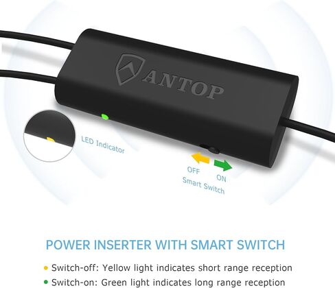 Antop HD هوائي AT-406BV لوحة مسطحة صغيرة بيج بوي Smartpass تضخيم داخلي/خارجي 80 ميل طويل المدى هوائي التلفزيون الرقمي in Kuwait