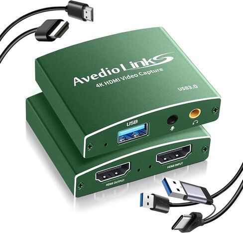Capture Card, avedio links Audio Video Capture Card, USB C/A 3.0 Video Capture Card 4K@60Hz HDMI Loop-Out, 1080P 60FPS Game Capture Card for Streaming Works for Nintendo Switch/PS5/PC/Camera, Green in Saudi Arabia
