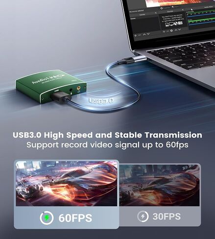 Capture Card, avedio links Audio Video Capture Card, USB C/A 3.0 Video Capture Card 4K@60Hz HDMI Loop-Out, 1080P 60FPS Game Capture Card for Streaming Works for Nintendo Switch/PS5/PC/Camera, Green in Saudi Arabia