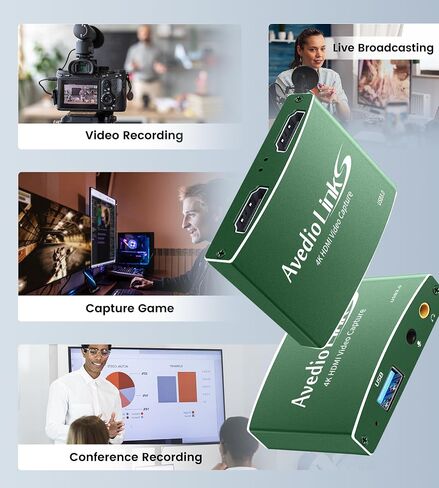 Capture Card, avedio links Audio Video Capture Card, USB C/A 3.0 Video Capture Card 4K@60Hz HDMI Loop-Out, 1080P 60FPS Game Capture Card for Streaming Works for Nintendo Switch/PS5/PC/Camera, Green in Saudi Arabia
