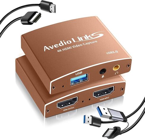 Capture Card, avedio links Audio Video Capture Card, USB C/A 3.0 Video Capture Card 4K@60Hz HDMI Loop-Out, 1080P 60FPS Game Capture Card for Streaming Works for Nintendo Switch/PS5/PC/Camera, Orange in Saudi Arabia