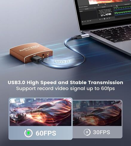 Capture Card, avedio links Audio Video Capture Card, USB C/A 3.0 Video Capture Card 4K@60Hz HDMI Loop-Out, 1080P 60FPS Game Capture Card for Streaming Works for Nintendo Switch/PS5/PC/Camera, Orange in Saudi Arabia