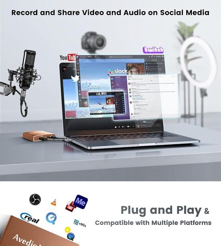 Capture Card, avedio links Audio Video Capture Card, USB C/A 3.0 Video Capture Card 4K@60Hz HDMI Loop-Out, 1080P 60FPS Game Capture Card for Streaming Works for Nintendo Switch/PS5/PC/Camera, Orange in Saudi Arabia