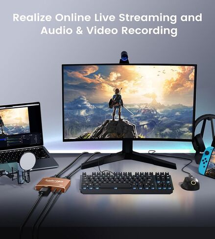 Capture Card, avedio links Audio Video Capture Card, USB C/A 3.0 Video Capture Card 4K@60Hz HDMI Loop-Out, 1080P 60FPS Game Capture Card for Streaming Works for Nintendo Switch/PS5/PC/Camera, Orange in Saudi Arabia