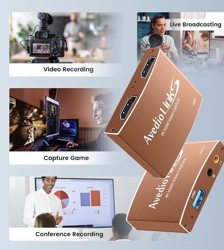 Capture Card, avedio links Audio Video Capture Card, USB C/A 3.0 Video Capture Card 4K@60Hz HDMI Loop-Out, 1080P 60FPS Game Capture Card for Streaming Works for Nintendo Switch/PS5/PC/Camera, Orange in Saudi Arabia