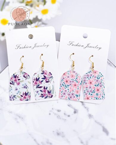 Puocaon Polymer Clay Transfer Paper - Blue Flower Transfer Paper for Polymer Clay Jewelry, Water Transfer Paper for Polymer Clay, Daisy Clay Transfer Paper for Polymer Clay Earrings (20 Pcs) in Saudi Arabia