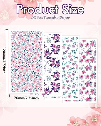 Puocaon Polymer Clay Transfer Paper - Blue Flower Transfer Paper for Polymer Clay Jewelry, Water Transfer Paper for Polymer Clay, Daisy Clay Transfer Paper for Polymer Clay Earrings (20 Pcs) in Saudi Arabia