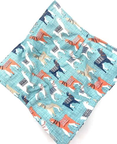 Fun Animal and Pet Print Microwave Bowl Cozy - 8.5 inches for up to 8 inch bowls - Homemade in Texas, USA (Llama on Blue) in Saudi Arabia