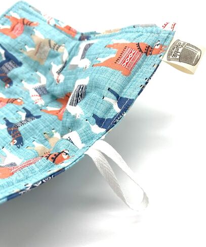 Fun Animal and Pet Print Microwave Bowl Cozy - 8.5 inches for up to 8 inch bowls - Homemade in Texas, USA (Llama on Blue) in Saudi Arabia