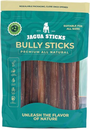 Bully Sticks - Dog Chew Sticks - Dog Dental Chew & Treat - Premium All Natural Single Ingredient Bully Stick - Suitable for All Dogs - (6 in, 10 Count) in Saudi Arabia