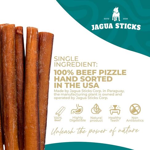 Bully Sticks - Dog Chew Sticks - Dog Dental Chew & Treat - Premium All Natural Single Ingredient Bully Stick - Suitable for All Dogs - (6 in, 10 Count) in Saudi Arabia