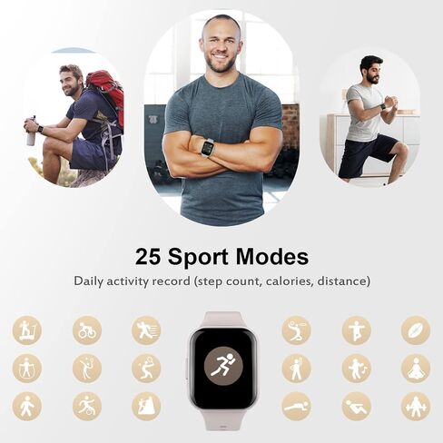 Smart Watch for Men Women, 1.69" HD Screen Activity Tracker Smartwatch, Fitness Tracker with Heart Rate/Sleep Monitor, 25 Sport Modes IP68 Waterproof, Pedometer, Fitness Watch for Android iOS Phones in Saudi Arabia