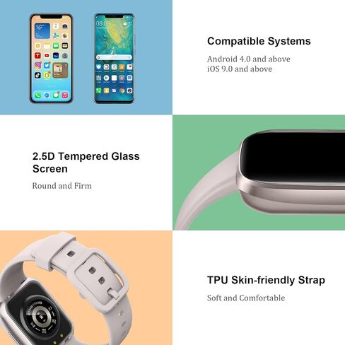 Smart Watch for Men Women, 1.69" HD Screen Activity Tracker Smartwatch, Fitness Tracker with Heart Rate/Sleep Monitor, 25 Sport Modes IP68 Waterproof, Pedometer, Fitness Watch for Android iOS Phones in Saudi Arabia