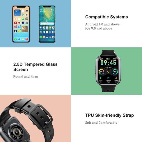 Smart Watch for Men Women, 1.69" HD Screen Activity Tracker Smartwatch, Fitness Tracker with Heart Rate/Sleep Monitor, 25 Sport Modes IP68 Waterproof, Pedometer, Fitness Watch for Android iOS Phones in Saudi Arabia