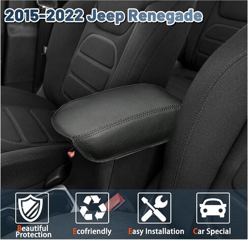 غطاء مسند ذراع Ruiya لسيارة Jeep Renegade غطاء وحدة التحكم المركزية 2015-2024 Jeep Renegade BU ملحقات غطاء مسند الذراع التلقائي متوافق مع 2015-2020 2021 2022 2023 2024 Jeep Renegade in Kuwait