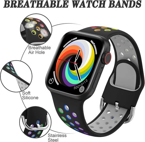 Smart Watch for Android & iOS Phones, Smartwatch 2.09 Touchscreen Activity Tracker with Sleep Monitor Pedometer Fitness Tracker Compatible with iPhone for Kids Women Men (Rainbow Black) in Saudi Arabia
