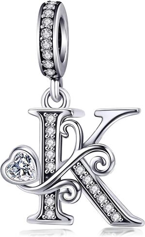 Silver Letter Charm Fit for Pandora Charms Bracelet Alphabet Initial Dangle Charms Beads Jewelry Gifts for Women Girls in Saudi Arabia