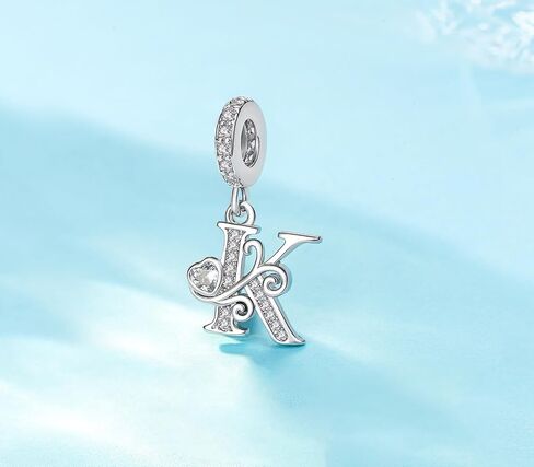 Silver Letter Charm Fit for Pandora Charms Bracelet Alphabet Initial Dangle Charms Beads Jewelry Gifts for Women Girls in Saudi Arabia