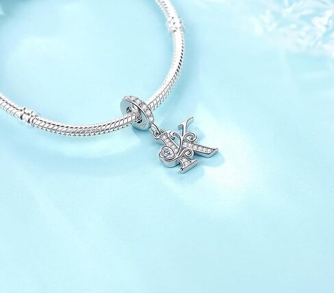 Silver Letter Charm Fit for Pandora Charms Bracelet Alphabet Initial Dangle Charms Beads Jewelry Gifts for Women Girls in Saudi Arabia