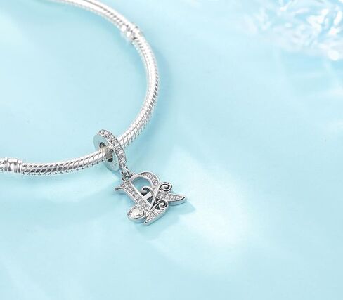 Silver Letter Charm Fit for Pandora Charms Bracelet Alphabet Initial Dangle Charms Beads Jewelry Gifts for Women Girls in Saudi Arabia