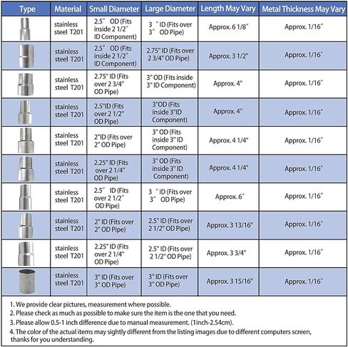 عالمي 2 "معرف إلى 2.5" معرف محول أنبوب العادم موصل المخفض الفولاذ الطري in Kuwait