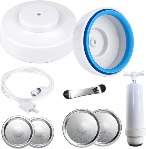 سدادة تفريغ للبرطمانات مع مضخة تفريغ يدوية محمولة وفتاحة غطاء، مجموعة سدادة مرطبانات متوافقة مع سدادة تفريغ الهواء، مجموعة سدادة مكنسة ماسون لجرة ميسون ذات الفم العريض والعادي in Kuwait