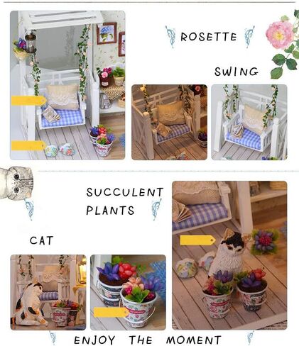 Kisoy Romantic and Cute Dollhouse Miniature DIY House Kit Creative Room Perfect DIY Gift for Friends,Lovers and Families(Kitty's Choice) in Saudi Arabia