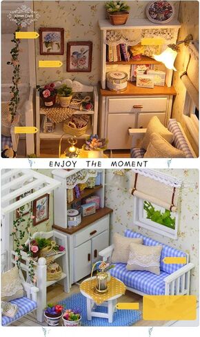 Kisoy Romantic and Cute Dollhouse Miniature DIY House Kit Creative Room Perfect DIY Gift for Friends,Lovers and Families(Kitty's Choice) in Saudi Arabia