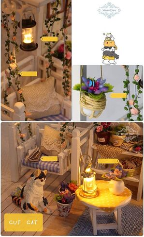 Kisoy Romantic and Cute Dollhouse Miniature DIY House Kit Creative Room Perfect DIY Gift for Friends,Lovers and Families(Kitty's Choice) in Saudi Arabia