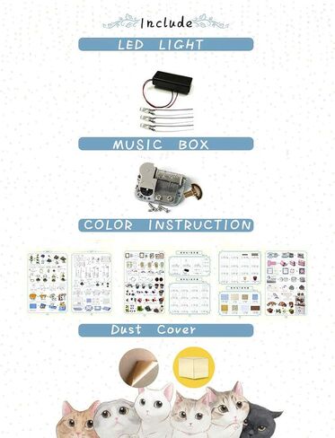 Kisoy Romantic and Cute Dollhouse Miniature DIY House Kit Creative Room Perfect DIY Gift for Friends,Lovers and Families(Kitty's Choice) in Saudi Arabia
