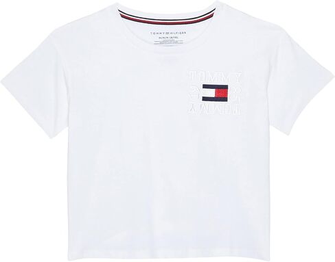 تي شيرت مخطط بأكمام قصيرة للفتيات من Tommy Hilfiger in Kuwait