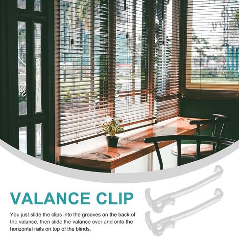 DECHOUS 12pcs Blind Trim Clip Hidden Valance Clips Window Blinds Hidden Clip Valance Retainer Holder Vertical Blinds for Sliding Glass Doors Vertical Curtain Plastic Replaceable in Saudi Arabia