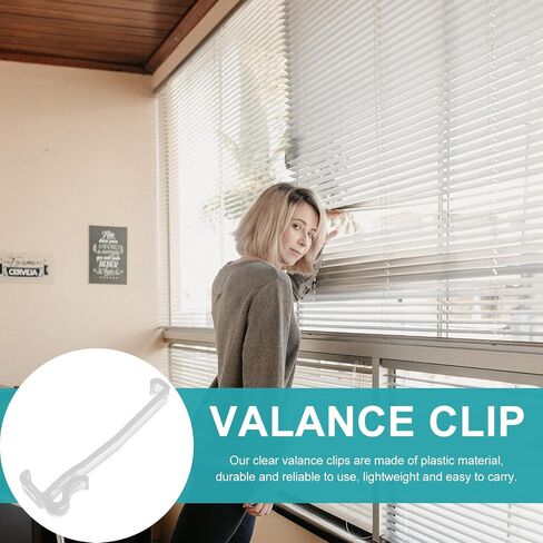 DECHOUS 12pcs Blind Trim Clip Hidden Valance Clips Window Blinds Hidden Clip Valance Retainer Holder Vertical Blinds for Sliding Glass Doors Vertical Curtain Plastic Replaceable in Saudi Arabia