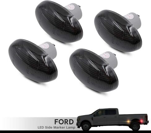 NSLUMO عجلة الحاجز أضواء علامة جانبية ل1999-2010 F-ord F350 F450 عجلة مزدوجة العنبر الأحمر جذع السرير علامات الحاجز 48 SMD عدسة مدخنة استبدال مصابيح Sidemarker OEM in Saudi Arabia