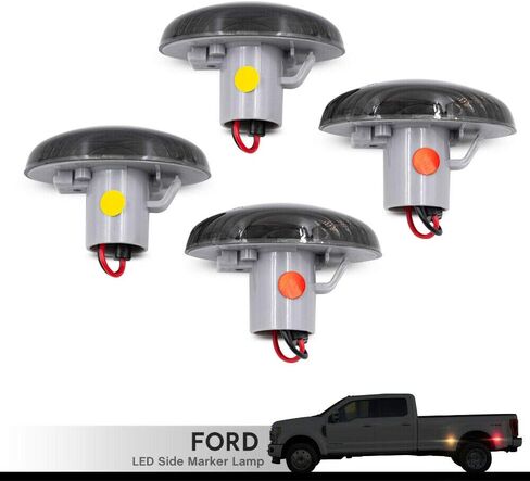 NSLUMO عجلة الحاجز أضواء علامة جانبية ل1999-2010 F-ord F350 F450 عجلة مزدوجة العنبر الأحمر جذع السرير علامات الحاجز 48 SMD عدسة مدخنة استبدال مصابيح Sidemarker OEM in Saudi Arabia