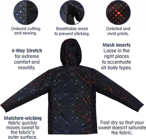 Mens Active Hoodie Beach FIshing Hiking Quick Dry 4-Way Stretch UV Protection Comfortable in Saudi Arabia