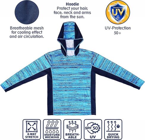 Mens Active Hoodie Beach FIshing Hiking Quick Dry 4-Way Stretch UV Protection Comfortable in Saudi Arabia
