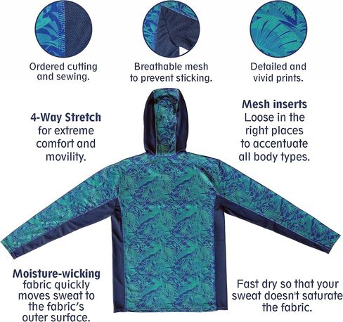 Mens Active Hoodie Beach FIshing Hiking Quick Dry 4-Way Stretch UV Protection Comfortable in Saudi Arabia