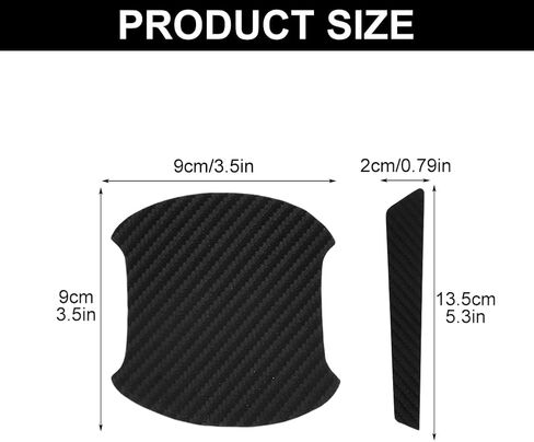 12pcs Car Door Handle Sticker, Carbon Fiber Anti Scratch Car Door Handle Protector for Truck SUV Car Door Handle(Black,12pcs) in Saudi Arabia