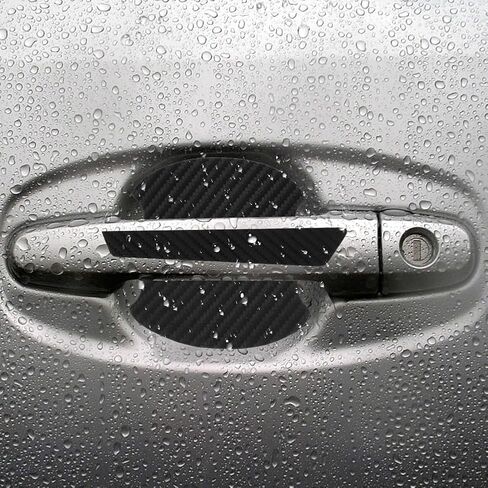 12pcs Car Door Handle Sticker, Carbon Fiber Anti Scratch Car Door Handle Protector for Truck SUV Car Door Handle(Black,12pcs) in Saudi Arabia