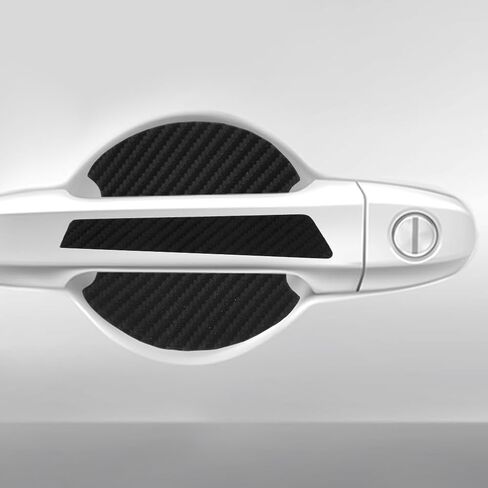 12pcs Car Door Handle Sticker, Carbon Fiber Anti Scratch Car Door Handle Protector for Truck SUV Car Door Handle(Black,12pcs) in Saudi Arabia