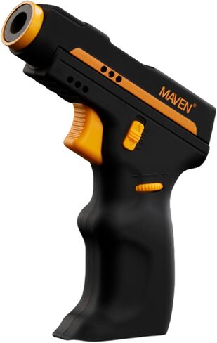 Maven Model K2 Butane Refillable Torch Lighter, Single Jet Windproof Adjustable Flame, Outdoor & Indoor Use, Safety Lock (Butane Not Included) (Black) in Saudi Arabia