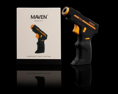 Maven Model K2 Butane Refillable Torch Lighter, Single Jet Windproof Adjustable Flame, Outdoor & Indoor Use, Safety Lock (Butane Not Included) (Black) in Saudi Arabia