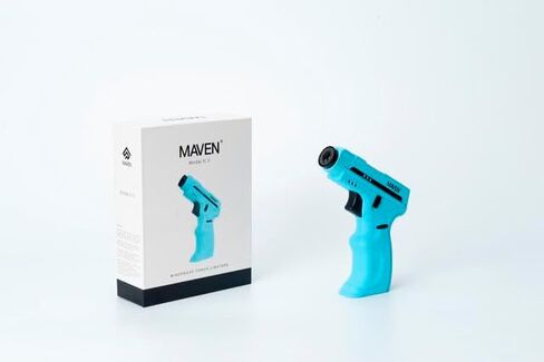 Maven Model K2 Butane Refillable Torch Lighter, Single Jet Windproof Adjustable Flame, Outdoor & Indoor Use, Safety Lock (Butane Not Included) (Black) in Saudi Arabia